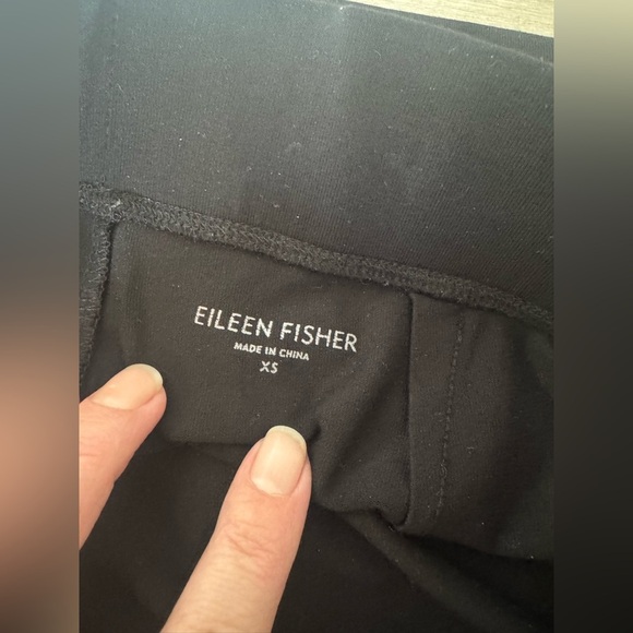 Eileen Fisher Pull On Black Pants Ankle Straight Leg Work Office Size XS - Picture 7 of 7